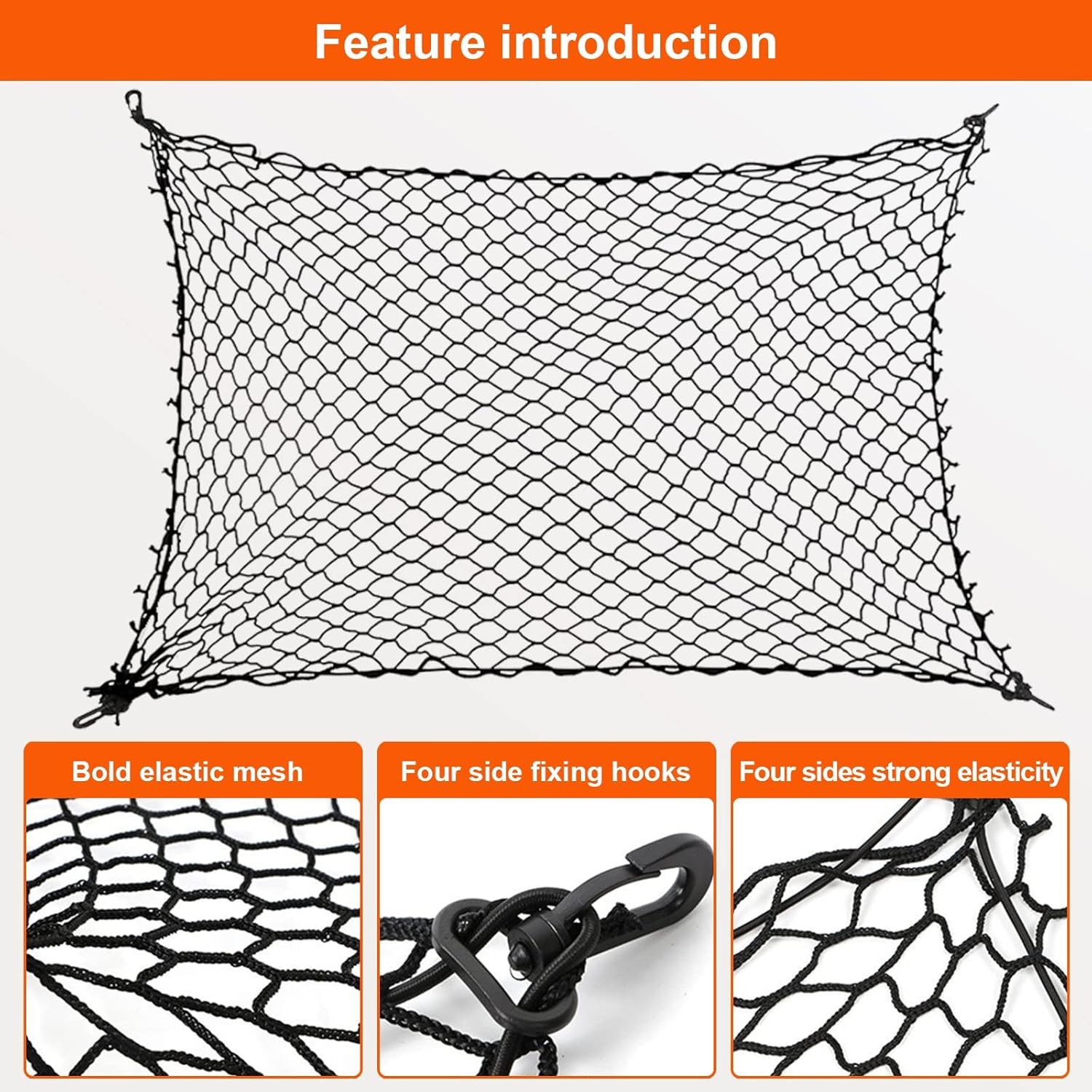 Car Dog Net Barrier 47" Pet Restraint Net Vehicle Safety Backseat Divider