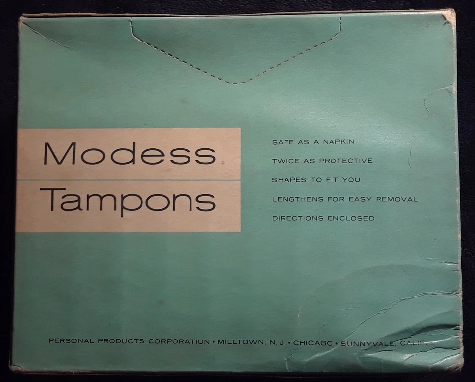 Súper tampones Modess años 40 caja sellada de 40 - ¡Raro vintage higiene femenina! Foto 2 de 4