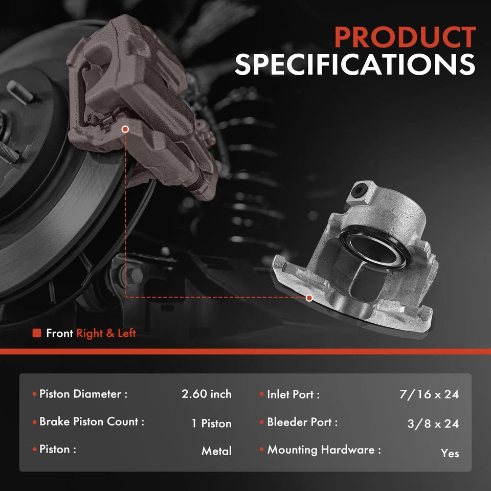 Pinzas de freno delanteras izquierda y derecha 2 piezas para Jeep CJ5 CJ7 Scrambler AMX Concord Pacer Foto 2 de 4