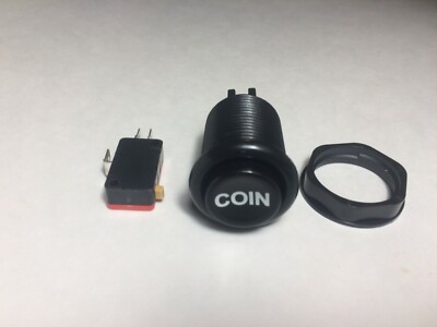 1up arcade Push Coin Button black micro switch .28mm long mame diy 1up credit