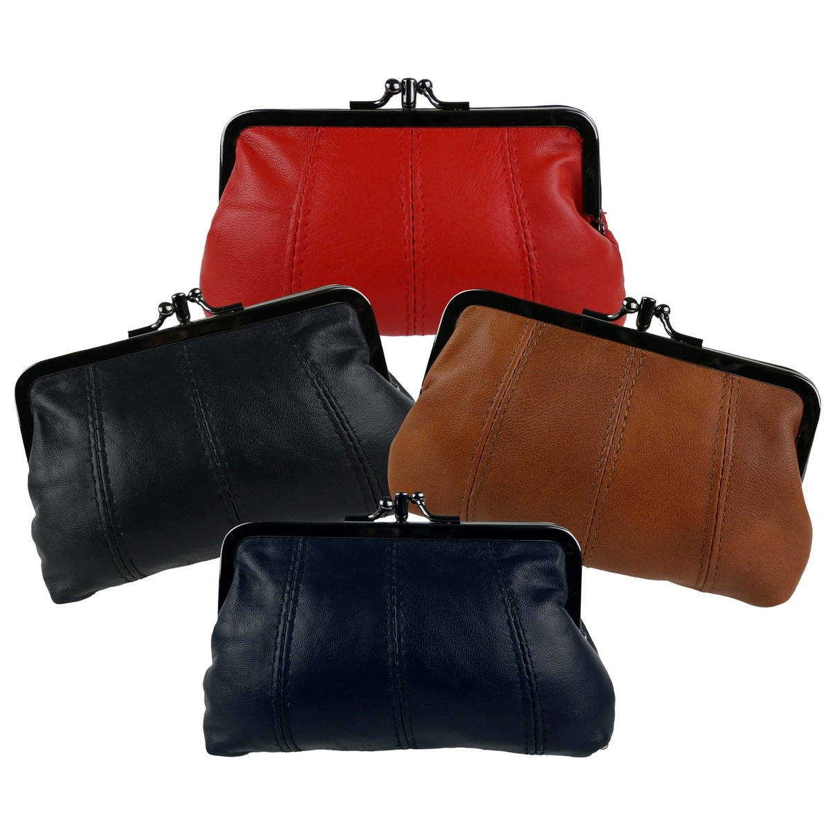専用4 Leather Ladies Clasp Coin Purse by Oakridge 4 Colours Zipped