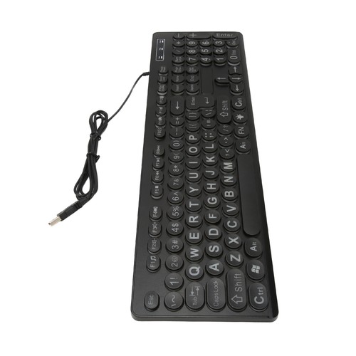Backlit Large Print Keyboard Light Up Keyboard USB Wired Lighted GHB - Picture 11 of 23