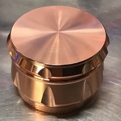 large tobacco grinder 2.2 Inch 4 Piece Metal Large Dry Herb Spice Tobacco Grinder Crusher Rose  Gold