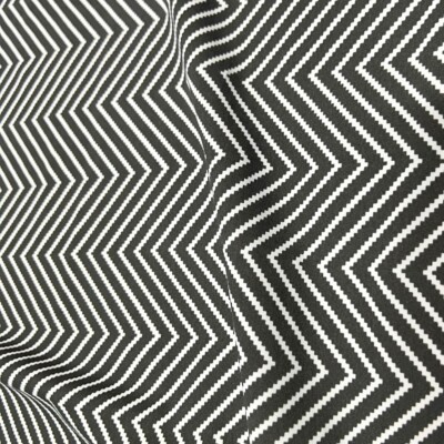 Zig Zac Black & white Print Spandex Fabric 4way Stretch by the Yard for Swimwear
