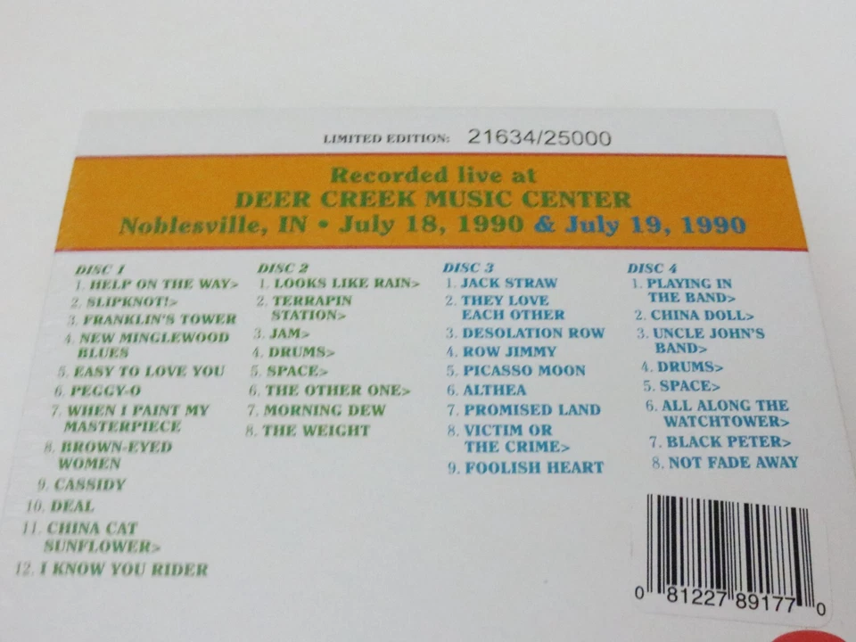 Grateful Dead Dave's Picks 40 Vol. Forty Deer Creek IN 7/18/90 7/19/90 1990 4 CD - Image 4 of 4
