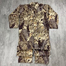 VTG MENS WESTARK BREAKUP CAMO MICRO FLEECE HUNTING COVERALLS ZIP USA MADE SZ XL