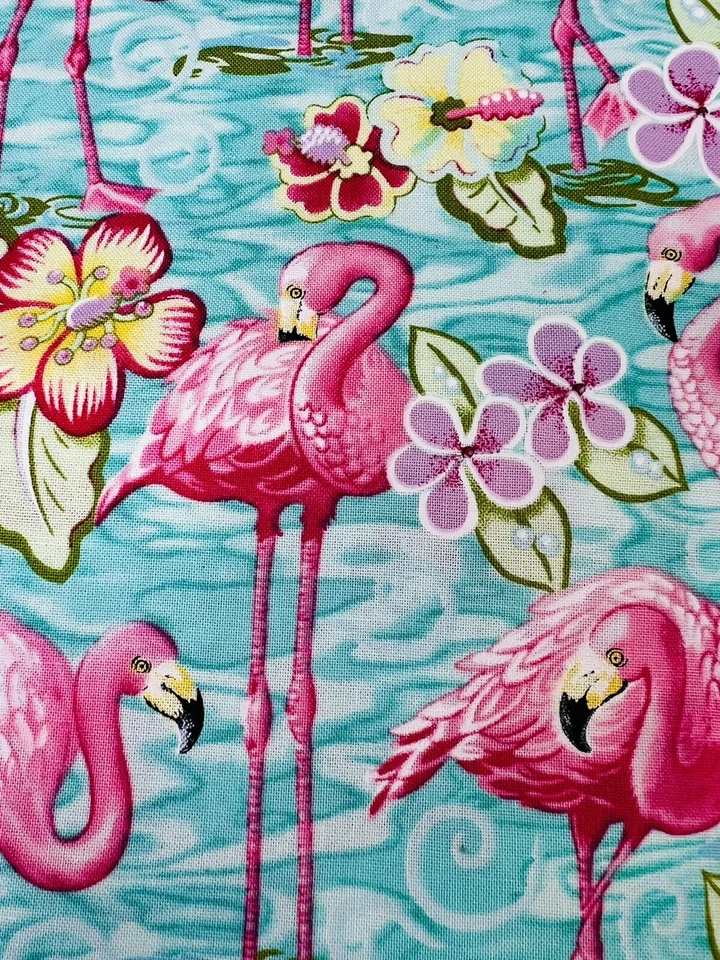 Flamingo with Flowers Quilting Fabric by Timeless Treasures - Bart C9468 - 3 yds - Image 4 of 4