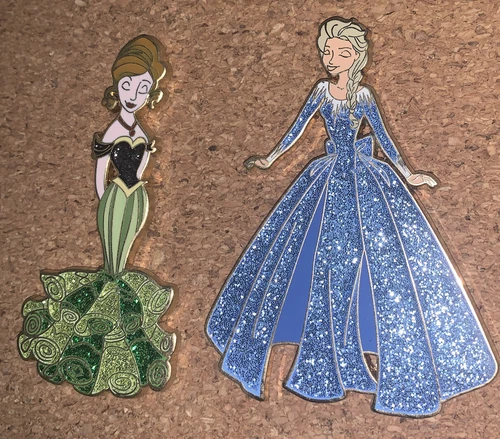 Fantasy 2 Pin LE 100 Disney Princess Elsa & Anna Designer Dress Frozen Set