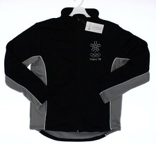 THE OLYMPIC MUSEUM COLL. Men's '1988 CALGARY' Black/Grey FULL-ZIP SWEATSHIRT - M
