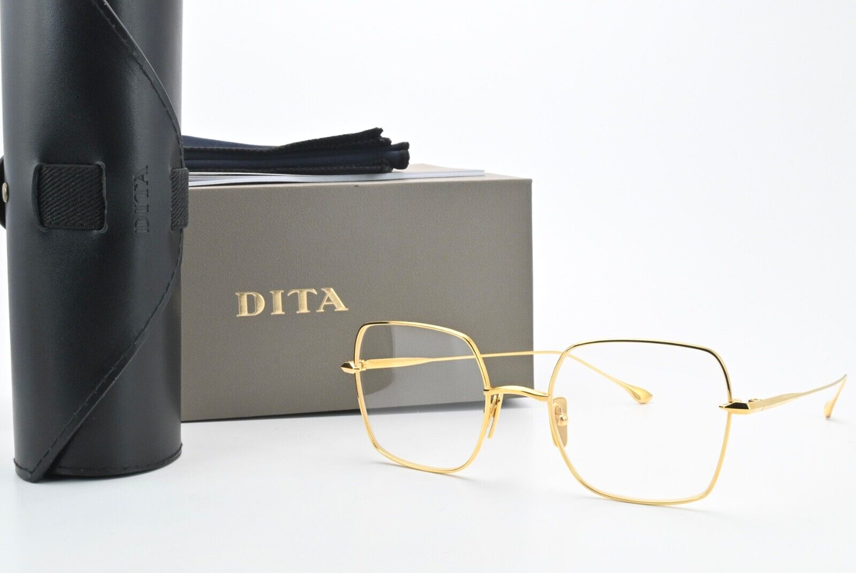 DITA Eyeglasses Cerebal DTX523-50-04 GLD Square Shine Yellow Gold