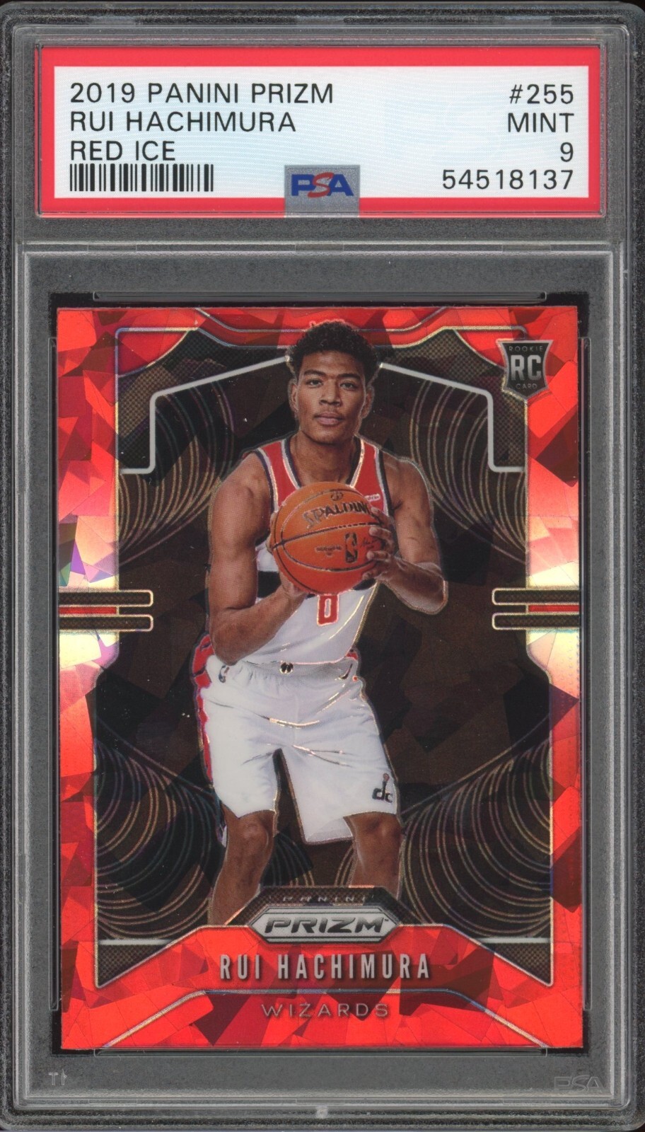 2019-20 Panini Prizm Rui Hachimura Red Ice Rookie Prizm PSA 9 Mint #255
