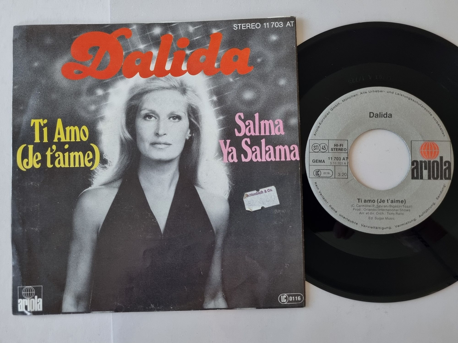 Dalida - Ti amo/ Salma ya salama 7'' Vinyl Germany