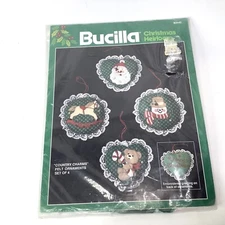 Bucilla Christmas Heirloom Country Charms"Set Of 4 Felt Ornaments 82440 New Old