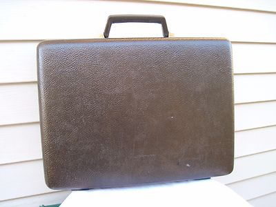 Vintage Echolac Brown Hard Shell Attache Brief Case with Combination Lock 