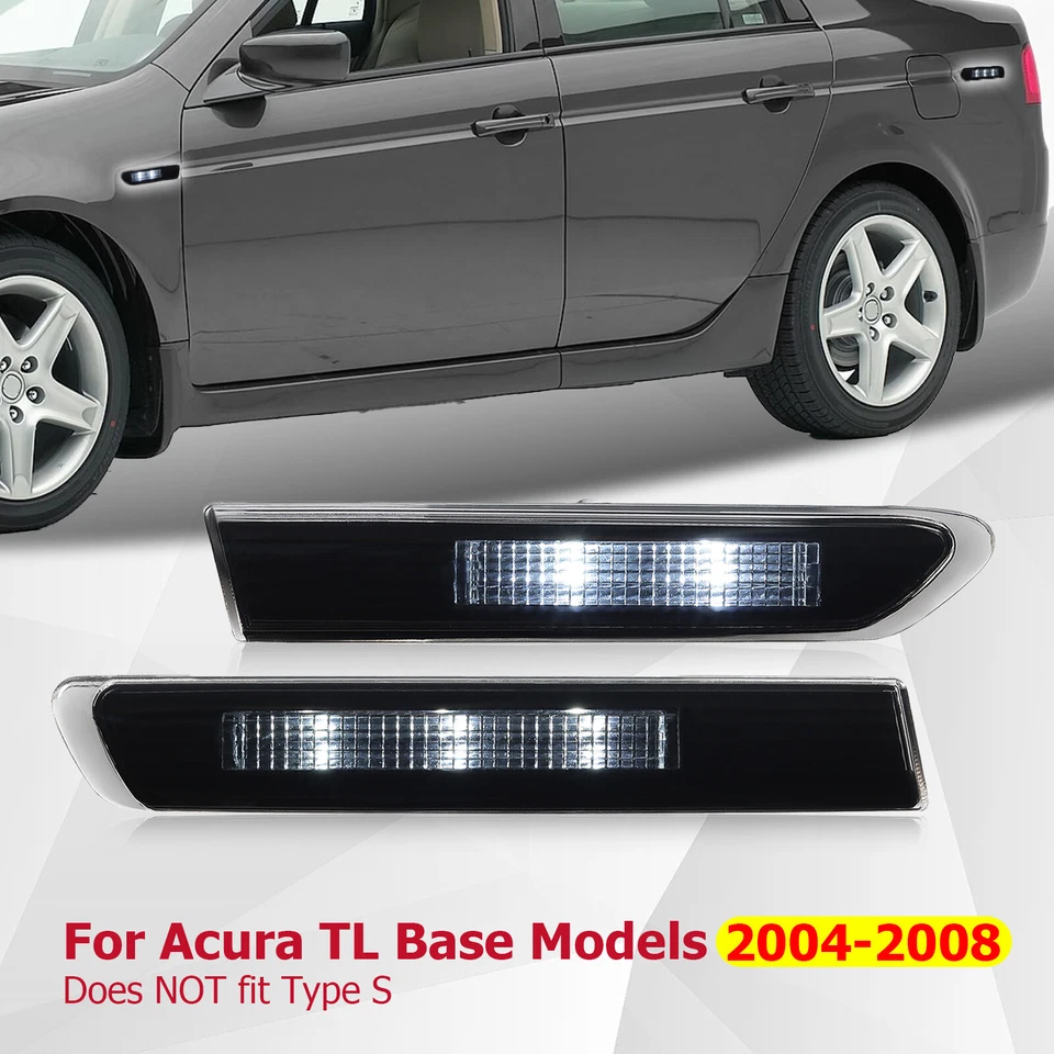 Luces de señalización LED ahumadas delanteras + traseras 4 piezas lámparas para Acura TL 2004-2008 Foto 3 de 4