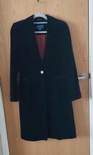 Monsoon Black Velvet Coat Vintage Size 12 (size 8/10)
