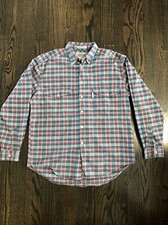 Vntg Levi's Diamond Label Men's Medium Button Down Multi-Colored Checked Plaid