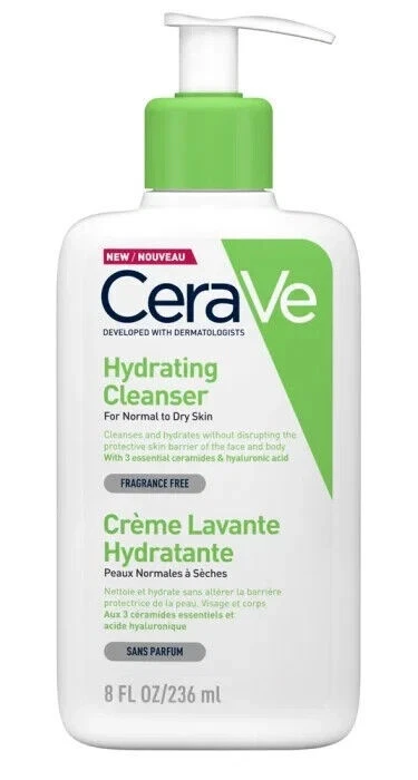 Cerave Hydrating Cleanser For Normal to Dry Skin FRAGRANCE FREE 236ml 8oz