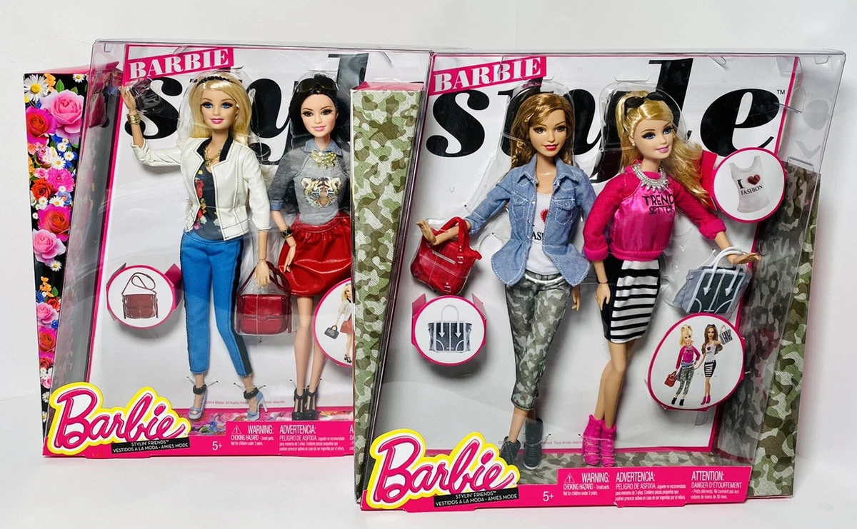 Barbie Style Stylin’ Friends Barbie, Summer And Raquelle Doll Lot 2014