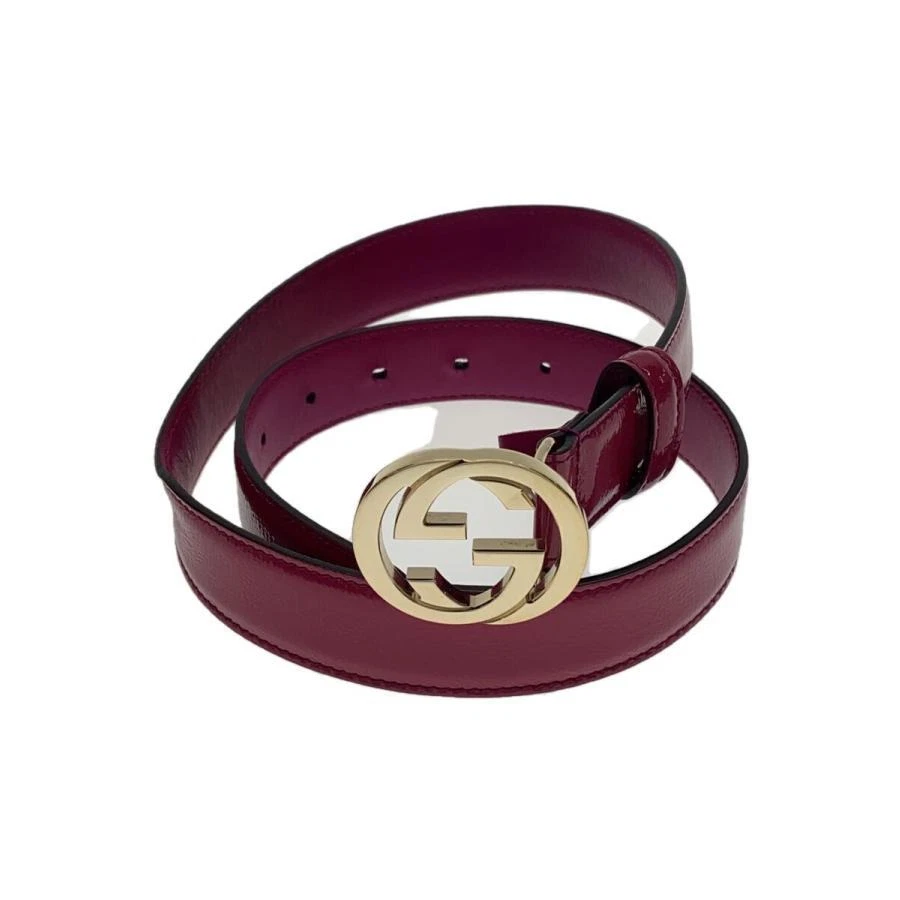 Ceinture femme GUCCI GG en cuir rose imbriqué taille 70/28 authentique Japon