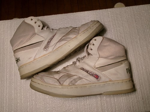 Vintage Reebok Hi Top Basketball Shoes White Men Size 9 1/2 ? Display/Restore - Picture 19 of 19