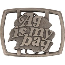 Ag Farmer Farming Agriculture Farm Corn Soy Wheat 1970s NOS Vintage Belt Buckle