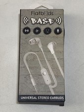 Flatbirds Base Universal Stereo Earbuds White Silicon Earbuds New