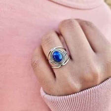 Lapis Lazuli Ring925 Sterling silver Band Statement Ring Handmade Ring All Size