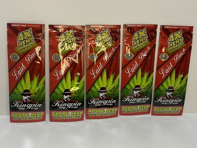 KINGPIN HERBAL WRAPS - LAID BACK Flavor/ 5 PACKS/ 4 toasted wraps per pack