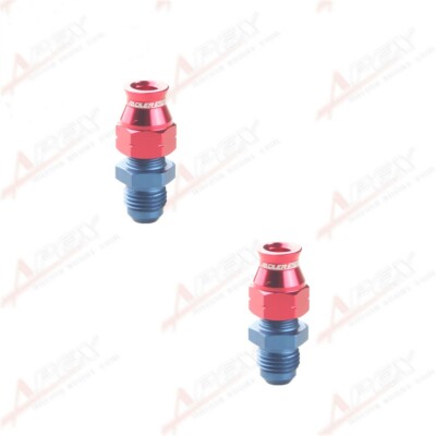 USA 2PCS -8AN AN8 Male To 1/2'' Tube Straight Fuel Line Fitting Adapter Red/Blue