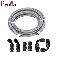 10/20ft Stainless steel Braided PTFE Fuel Line 6/8/10AN 6PCS Fittings Hose Kits 