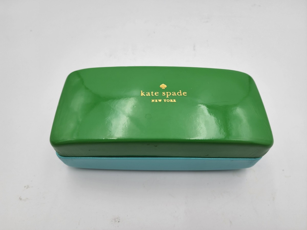 Kate Spade Blue Green Oversized Sunglass Case Hard Clam Shell