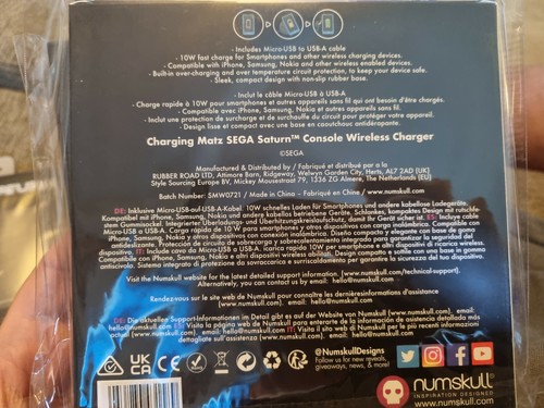 OFFICIAL SEGA SATURN WIRELESS CHARGING MAT matz Samsung iPhone new sealed - Afbeelding 5 van 5