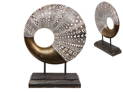 37cm Circular Syncopated African Modern Art Piece On Base - FAST 'N'' FREE