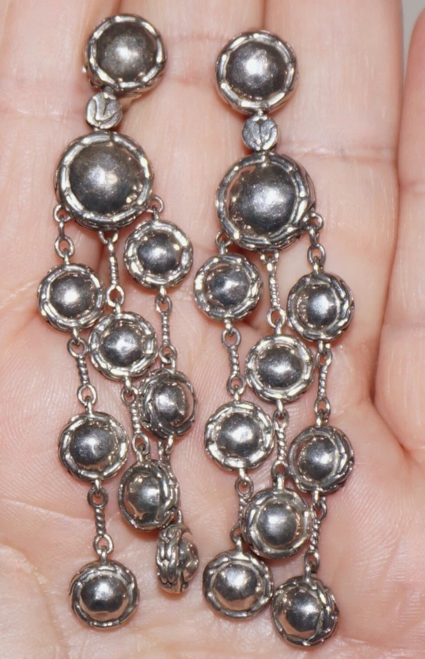 JOHN HARDY 925 Sterling Silver PALU Chandelier Earrings - Image 2 of 4