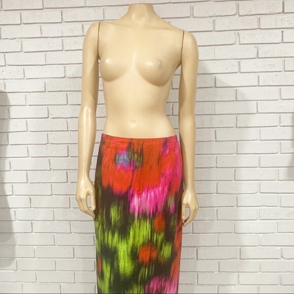 Carolina Herrera Women's Floral Abstract Pencil Skirt Size