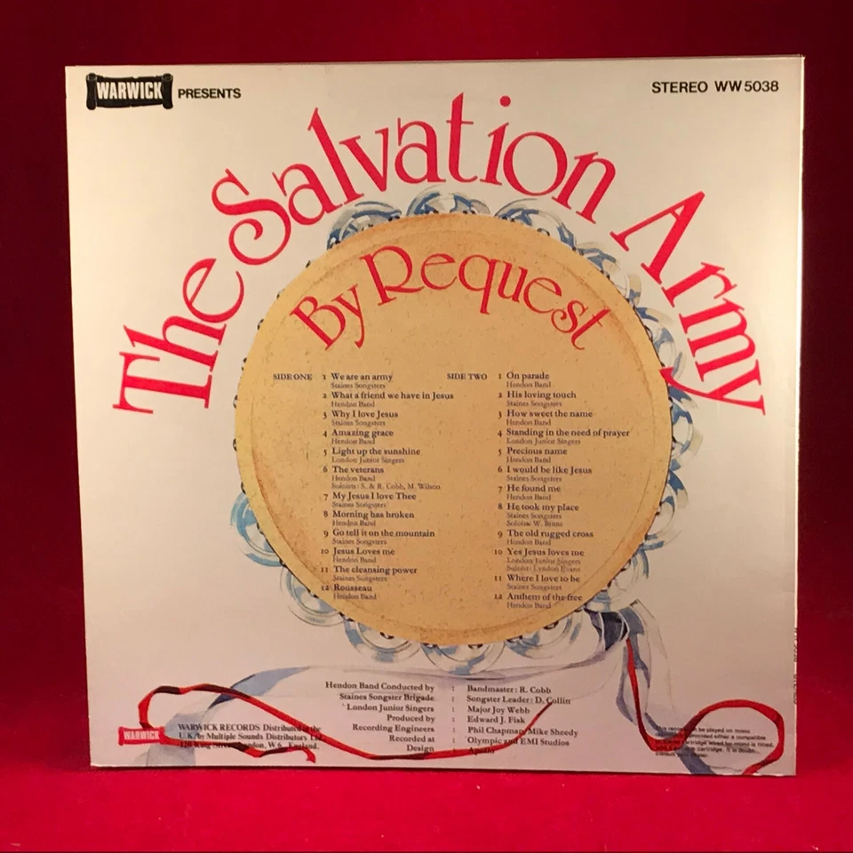 THE SALVATION ARMY By Request 1978 UK vinyl LP Hendon Band Marches Hymns Staines - Image 2 of 4