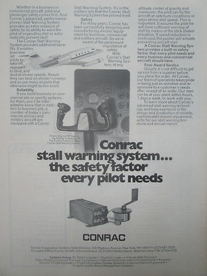 4/1977 PUB CONRAC STANDWARNSYSTEM BUSINESS COMMERCIAL AIRCRAFT ORIGINAL ANZEIGE