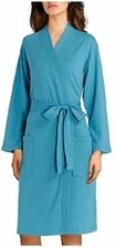 N Natori Solid Long Sleeve Nvious Robe, BLUE TEAL SIZE S         (EC4001B) T0304