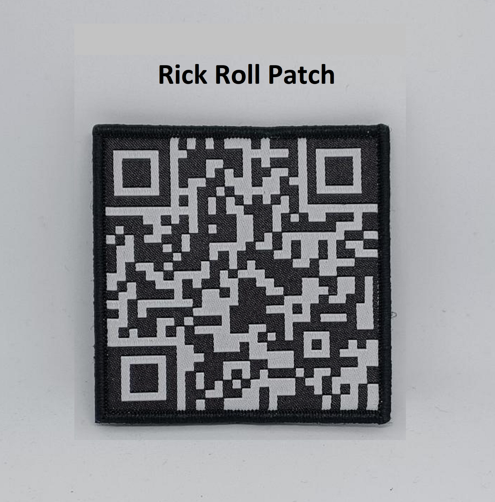 Rick Roll Morale Patch, QR Code Sign Meme - Funny Tactical Backpack Patches  | Military PVC Cool Patch for Chest Pack, Hat, Dog Harness | Hook and Loop