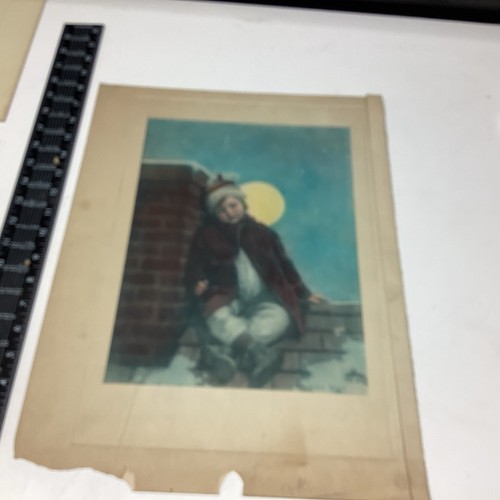 20 ART PAPER ETCHING PHOTO PRINT J Knowles Hare Waiting For Santa Claus Color - Picture 10 of 16