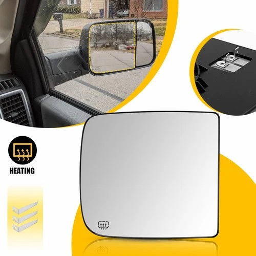 1x Towing Mirror Glass Heated Upper Right Side Passenger for Dodge Ram Pickup