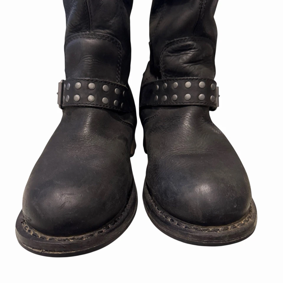 Botas Caterpillar CAT Mujer’s 7.5 Impermeable Cuero Moto Ingeniero Tachonado Negras Foto 2 de 4