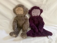 Slumberkins Purple Berry Yeti Snuggler and Brown Sasquatch Stuffed Animal 12