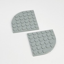 6003 LEGO Parts Plate Round Corner 6x6 LIGHT BLUISH GRAY (2)