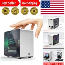 Modern Mini Tower Case for Raspberry Pi 5 with Air Cooling & RGB Lights Support