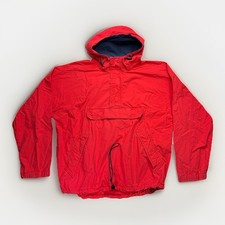 Vintage 90s Gap Fleece Anorak Jacket Size Large Neon Orange Snowboarding Fit