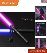 Dueling Lightsaber Set - 20 RGB Colors  FX Sounds, USB Rechargeable Metal Hilt