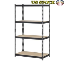 4 Tier Heavy Duty Steel Shelving Unit Adjustable Storage Max Load 800 lbs New