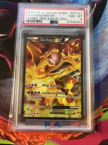 Pokémon TCG Charizard EX XY121 Black Star Promo Holo Red & Blue PSA 8